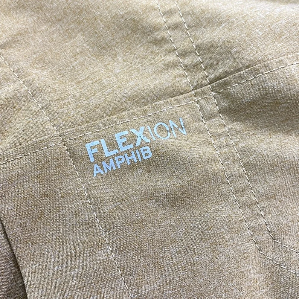Eddie Bauer Flexion Amphib Shorts Mens 38 Gorpcore Polyester Stretch Tan Brown
